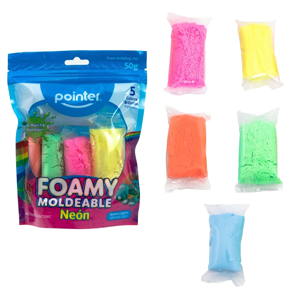 FOAMY MOLDEABLE x 5 PZAS. (NEON)