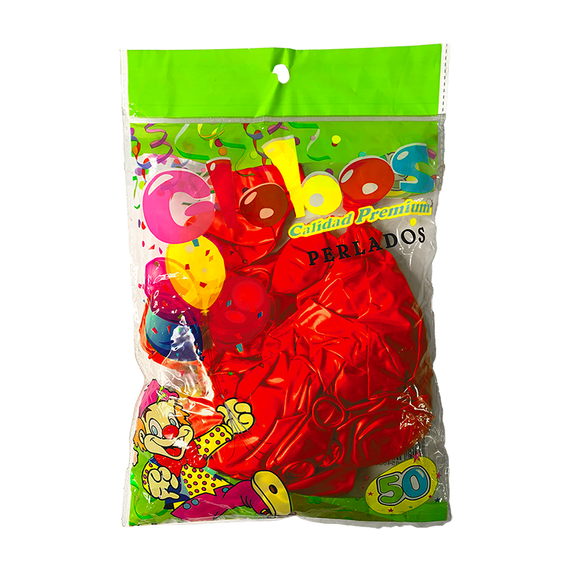 GLOBOS PERLADOS DE 50 ROJO