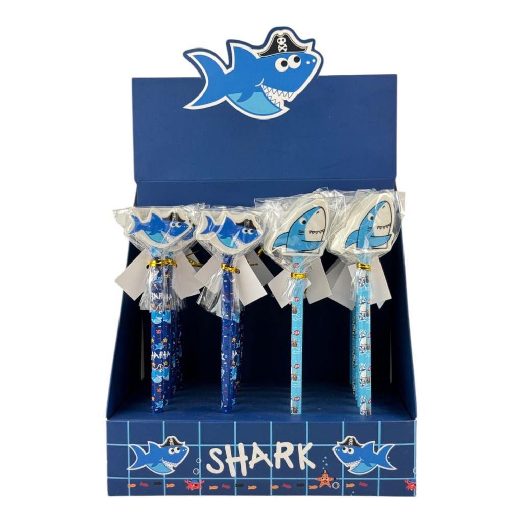 JUEGO DE LAPIZ/BORRADOR SHARK