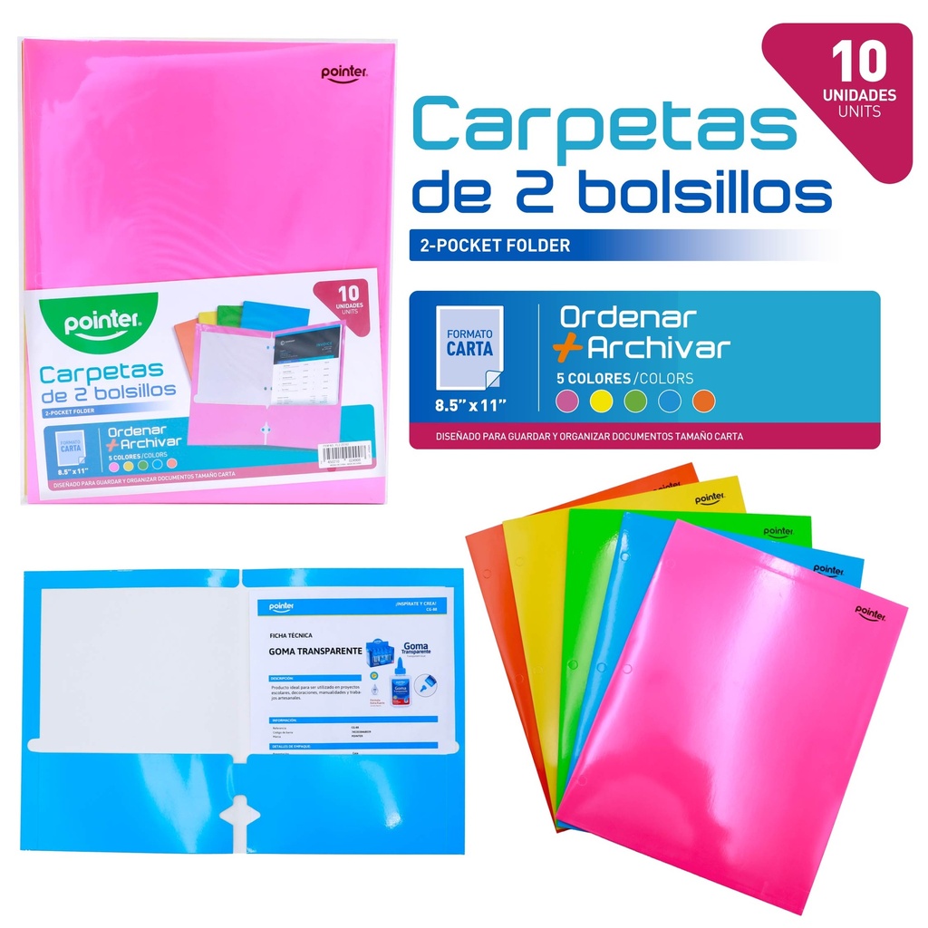 CARPETA DE 2 BOLSILLOS CARTA
