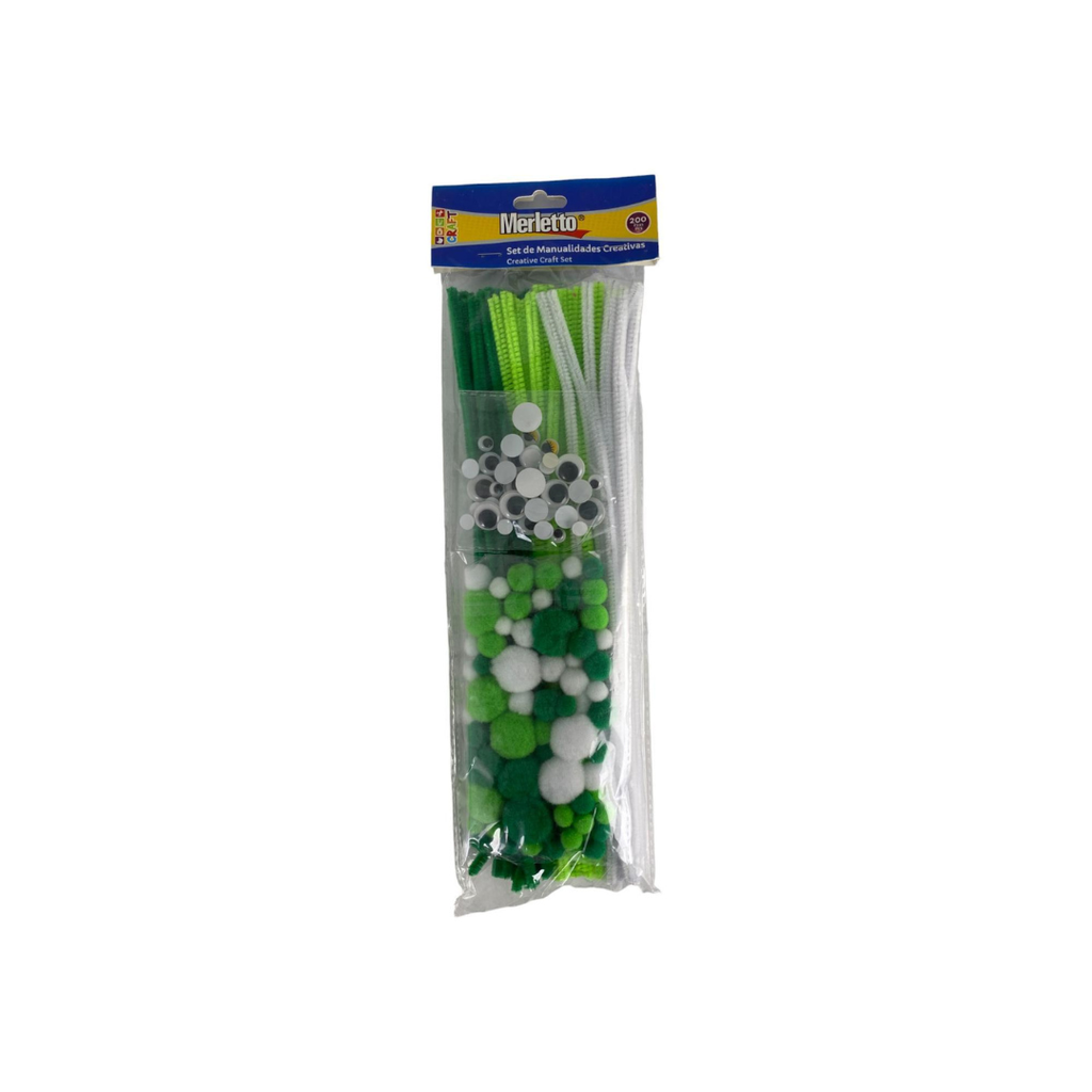 KIT DE LIMPIAPIPAS OJITOS POMPOM 200PIEZAS COLORE