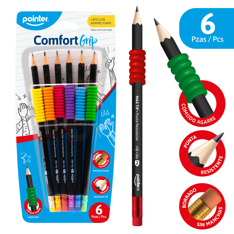 SET DE LAPICES 2HB COMFORT GRIP x6PZS