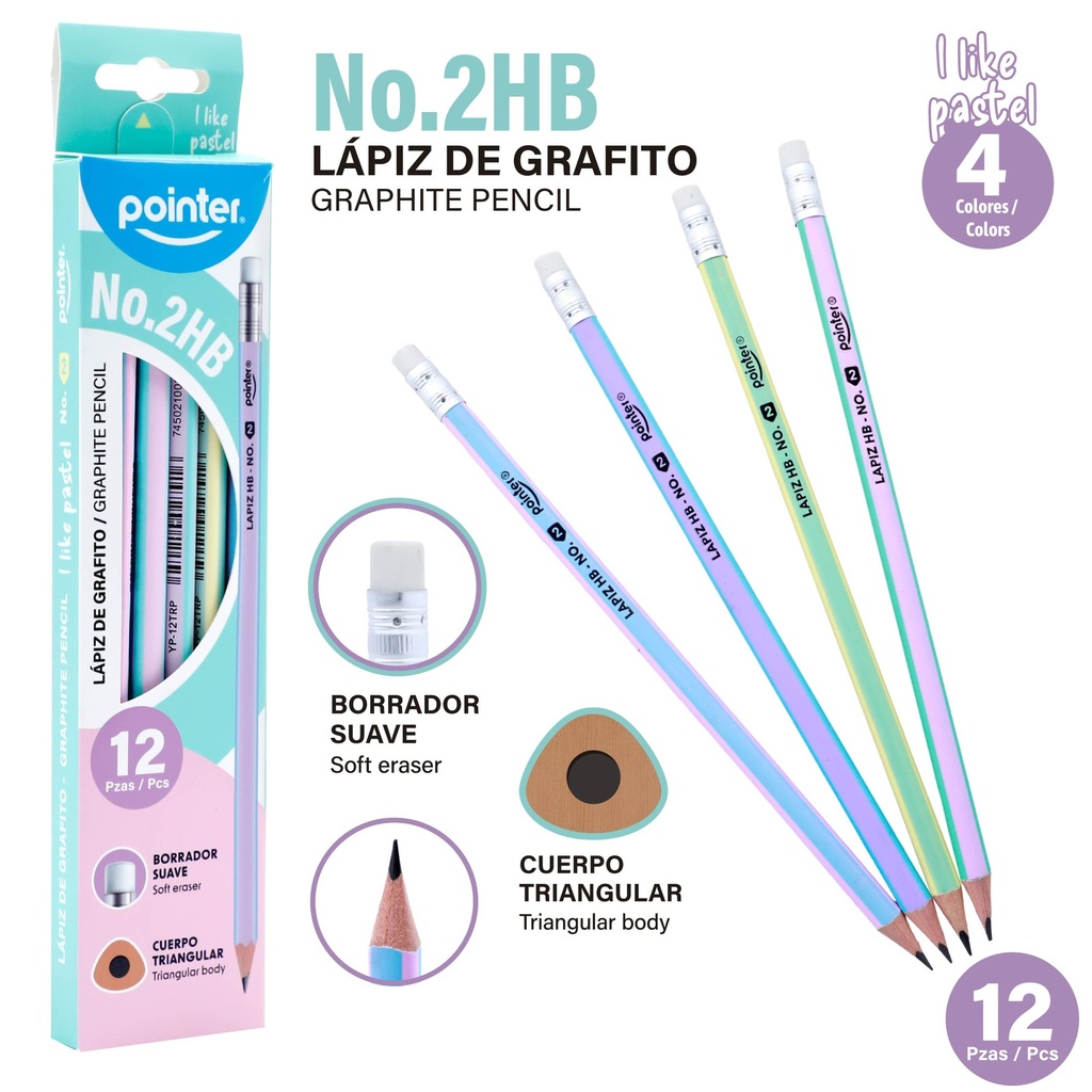 LAPIZ HB TRIANGULAR 12 PIEZAS
