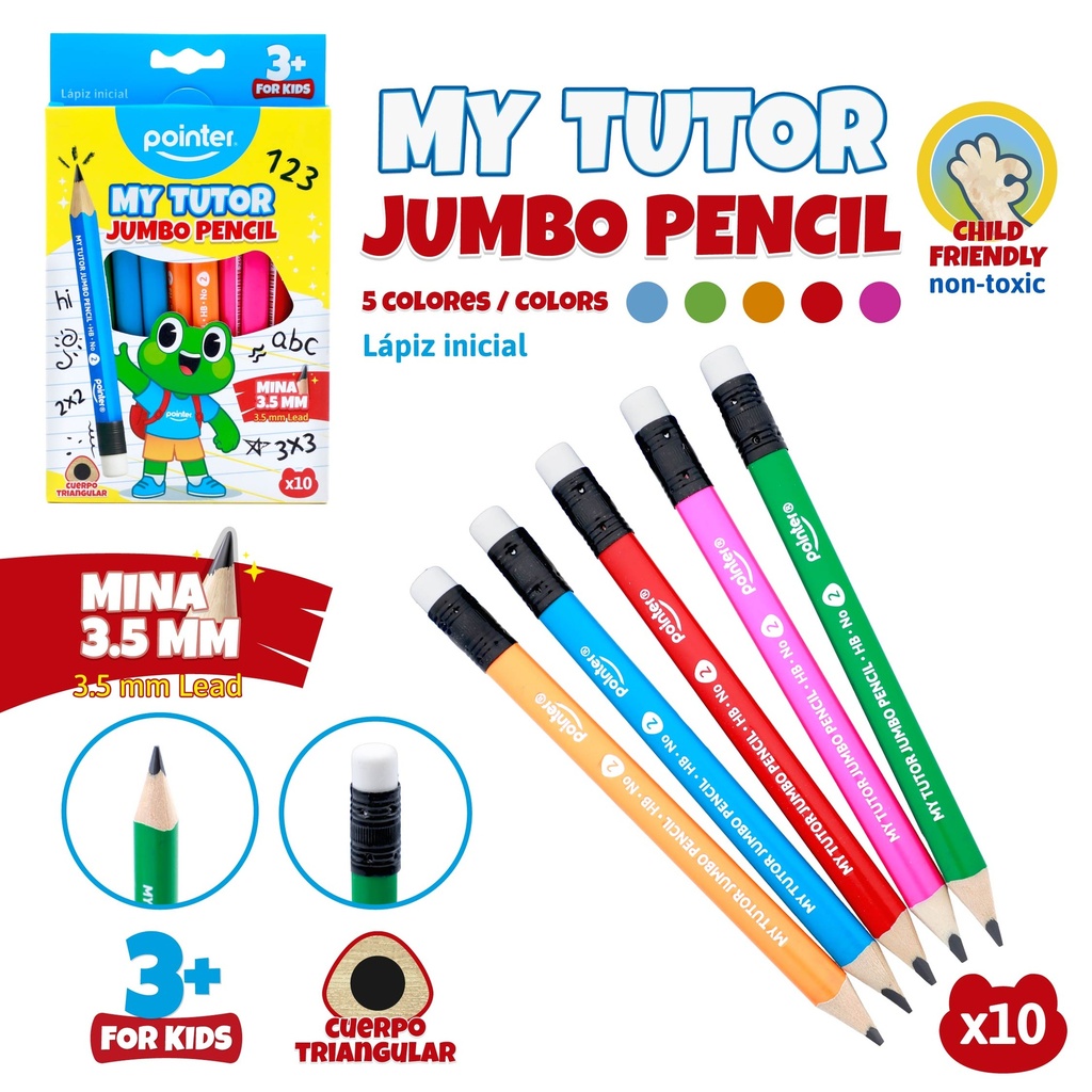 LAPIZ JUMBO INICIAL x 10 PZAS.