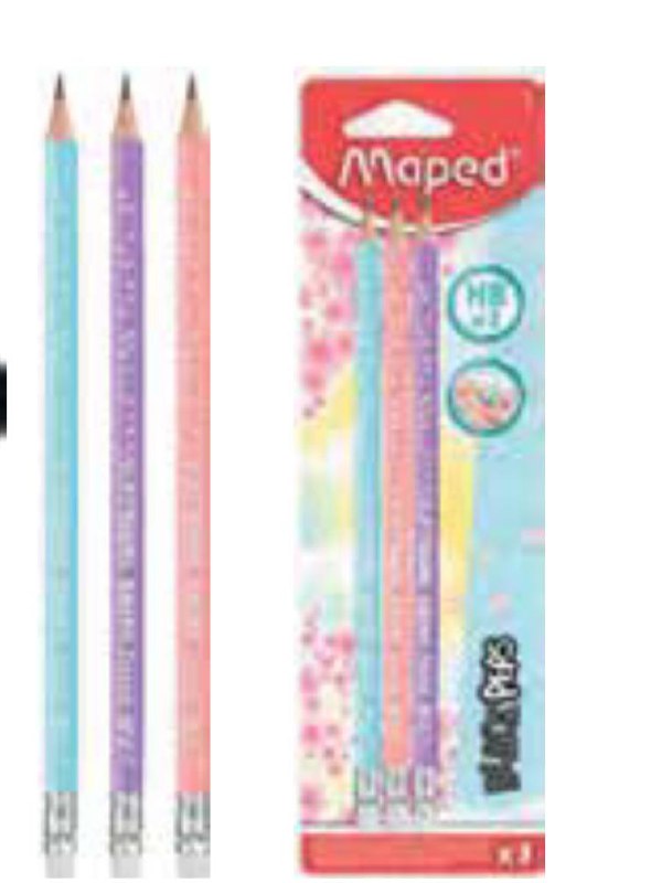 LAPIZ DE GRAFITO HB BLACK PEPS PASTEL x3PZS