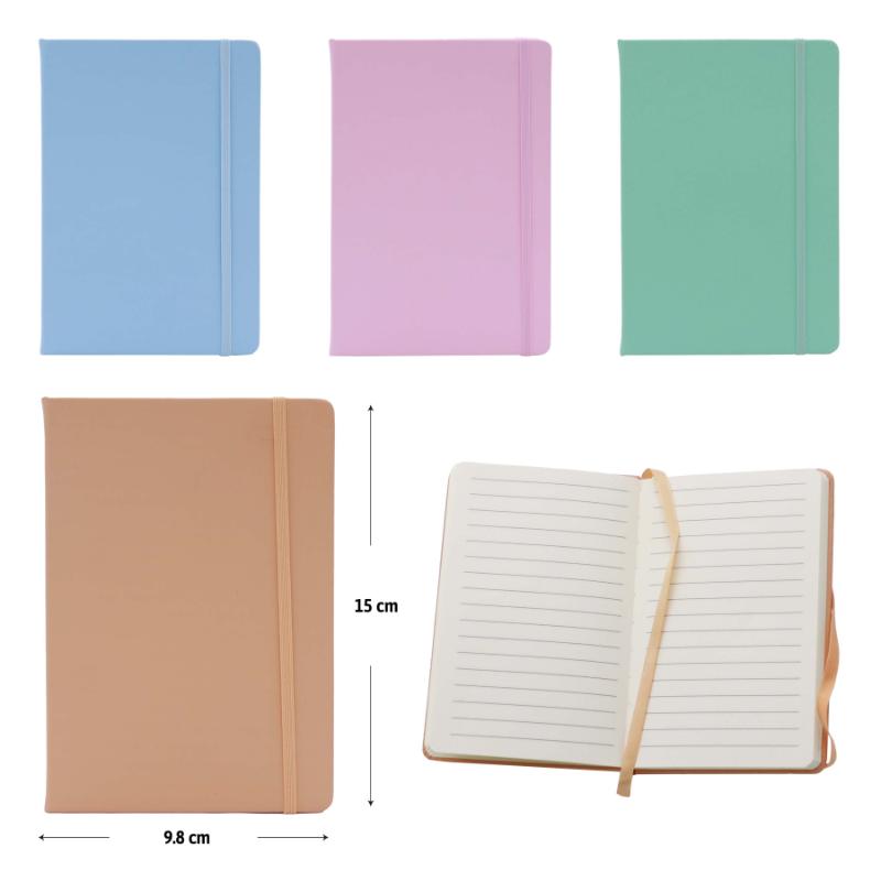 LIBRETA DE APUNTES CON LIGA - A6 80 HOJAS AMARILLAS