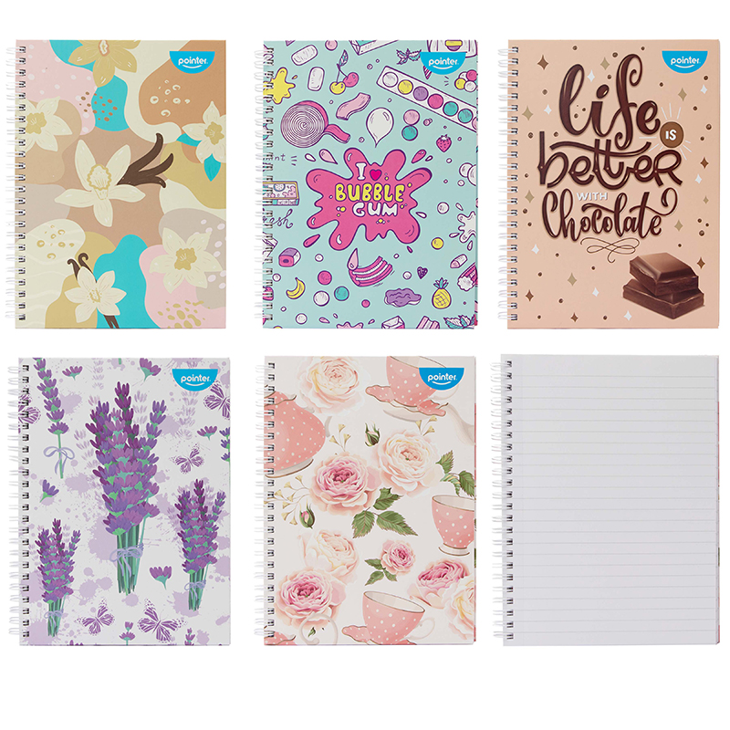 LIBRETA ESPIRAL DE APUNTES A5 CON AROMA (FLORES) - 80 HOJAS BLANCAS