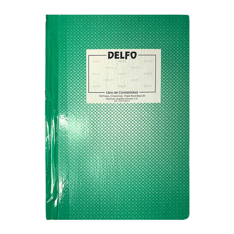LIBRO DE CONTABILIDAD DELFO 3 COLUMNAS 100 FOLIOS