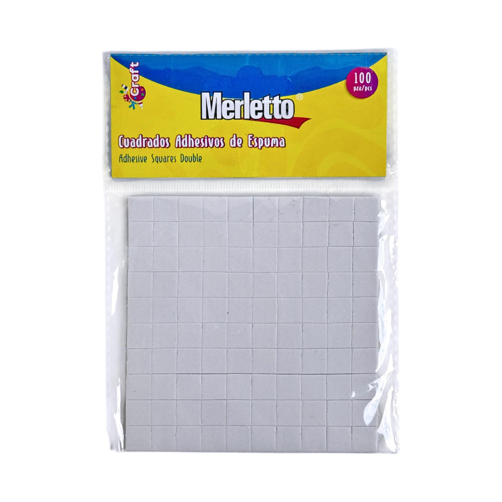 SET DE CUADRADOS DE ESPUMA 100PZA 10x10x2mm BLANCO