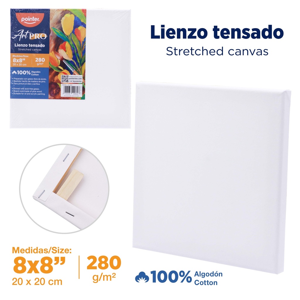 LIENZO BLANCO - 20x20CM