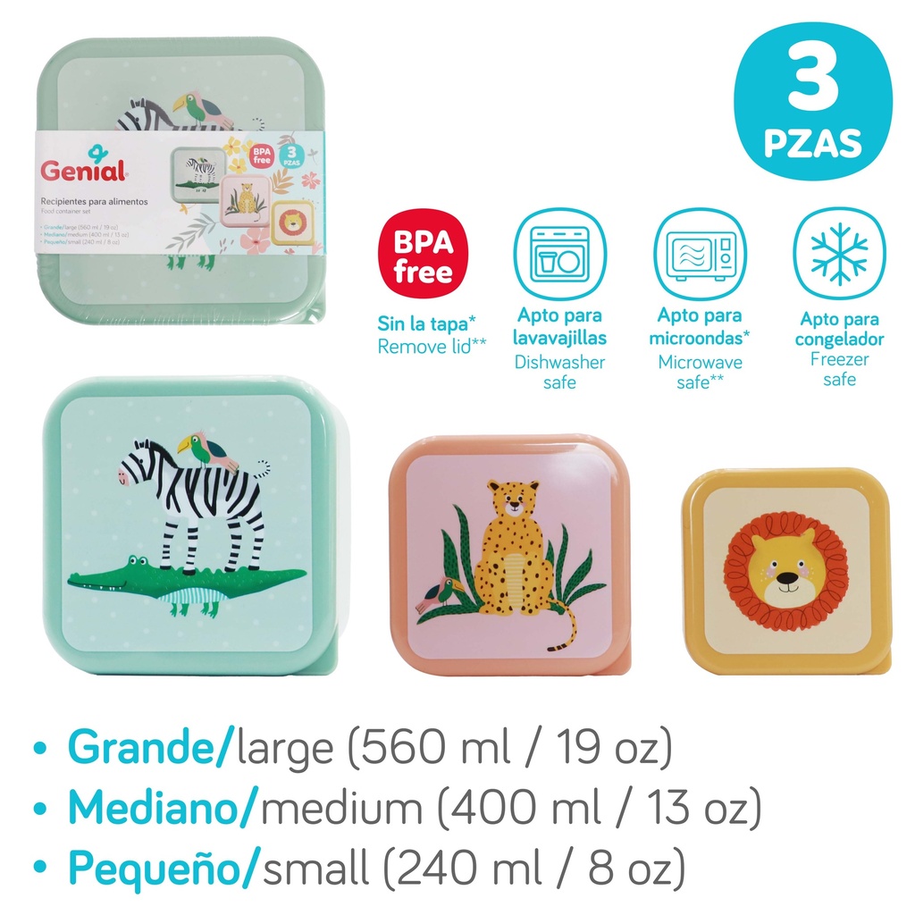 RECIPIENTES PARA ALIMENTOS (3 PZAS.)