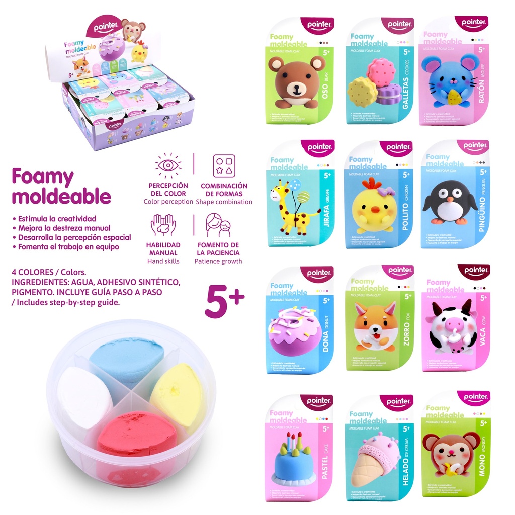 SET DE FOAMY MOLDEABLE COLORES