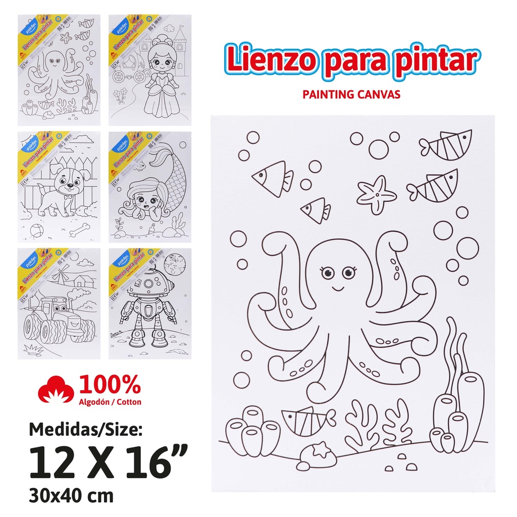 LIENZO BLANCO CON DISEÑO - 40x30CM