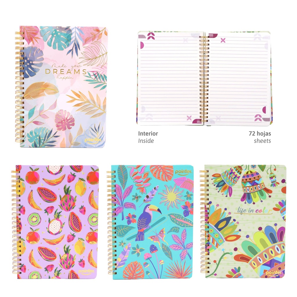 LIBRETA DE APUNTES ESPIRAL 72 HOJAS