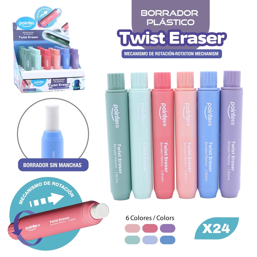 BORRADOR RETRACTIL 24 PIEZAS