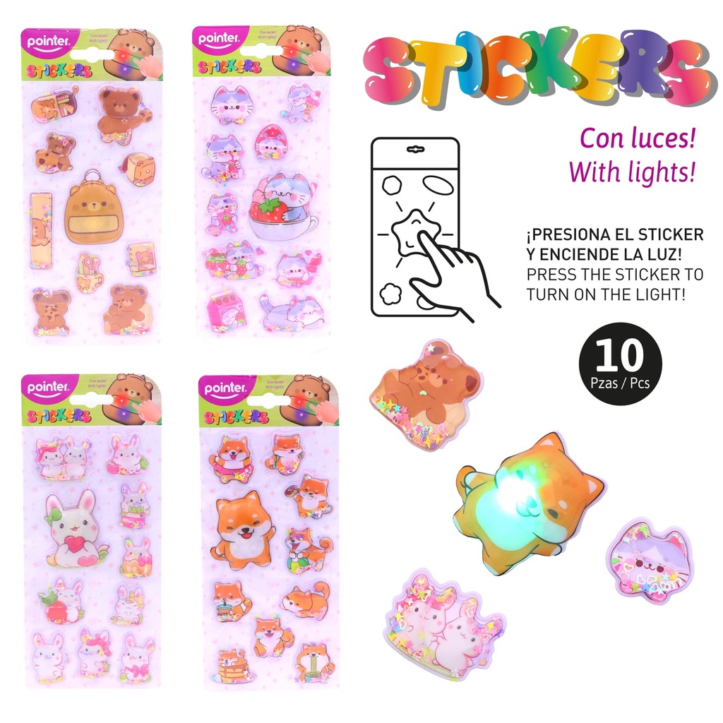 STICKERS 3D CON LUZ