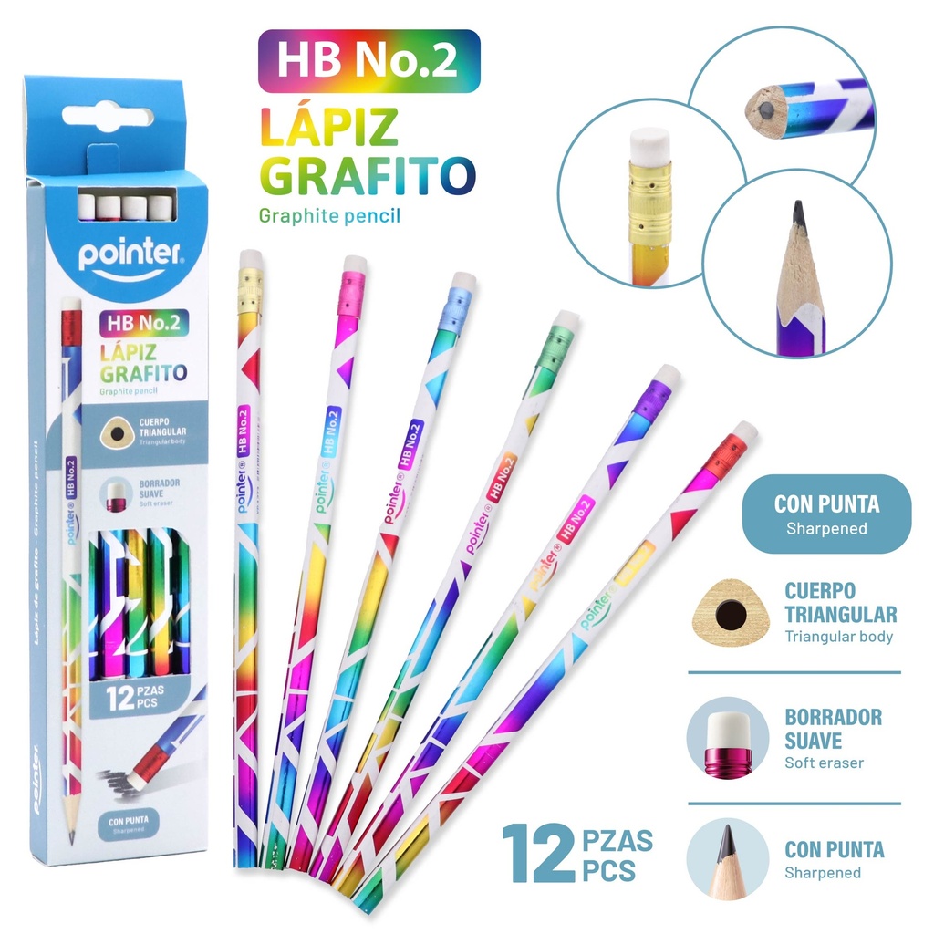 LAPIZ HB TRIANGULAR x 12 PZA.