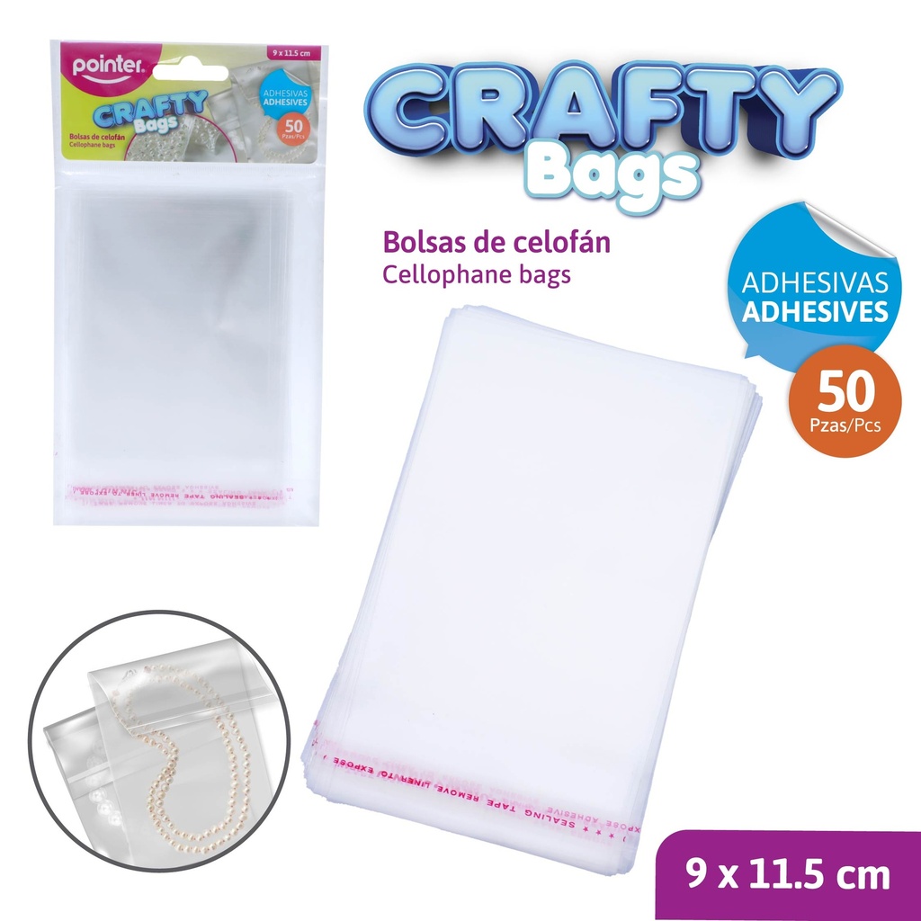 BOLSAS DE CELOFAN ADHESIVAS 11.5x9cm