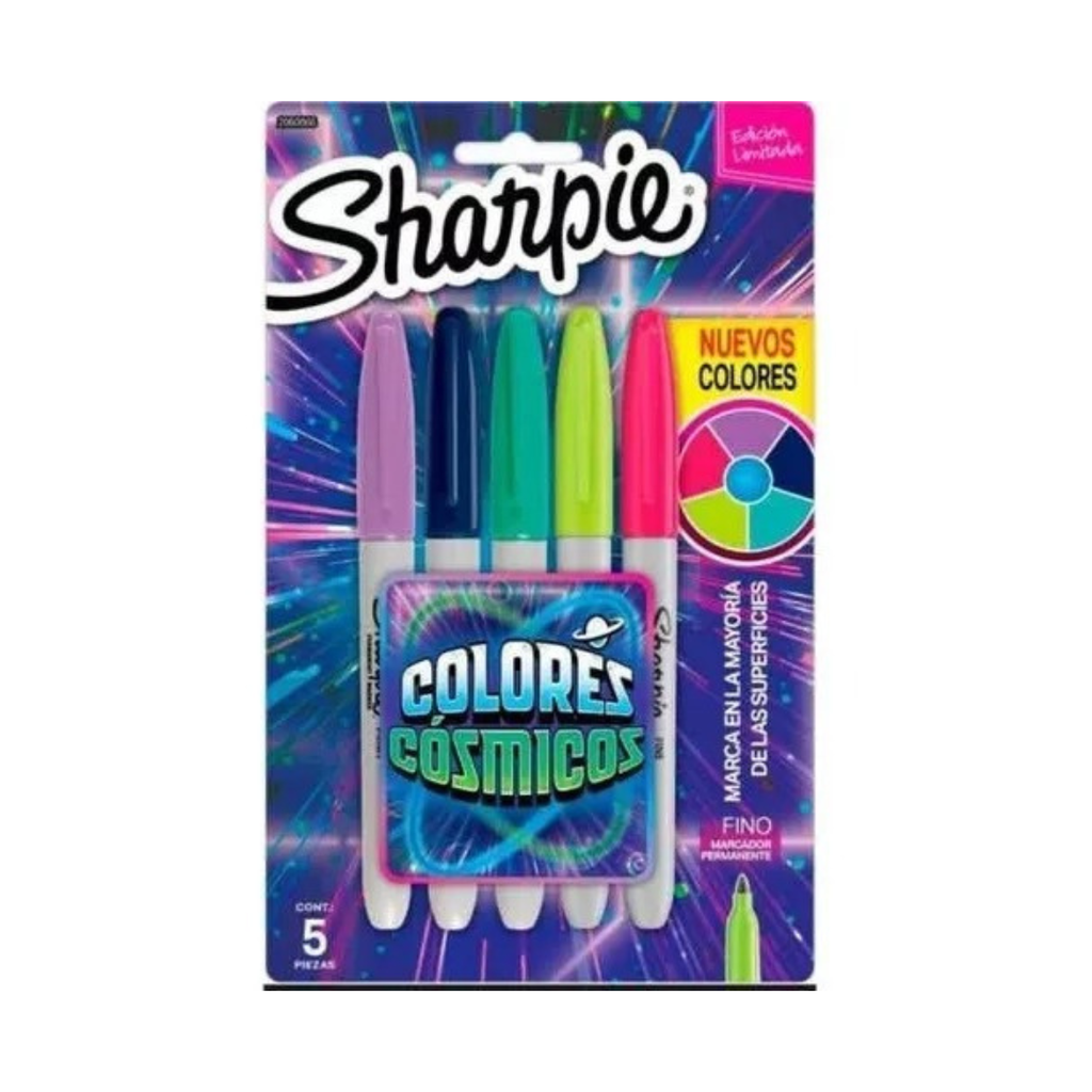 MARCADORES PERMANENTES PUNTA FINA COSMIC COLOR x5PZS