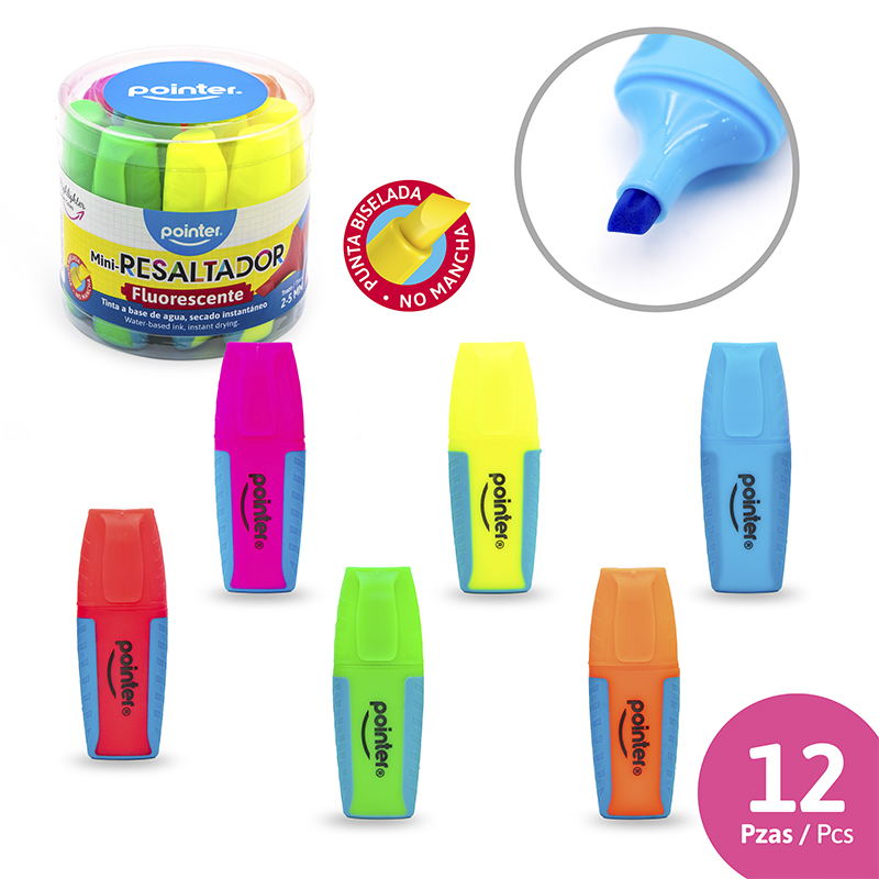 MINI RESALTADORES FLOURESCENTES x12 PZAS.