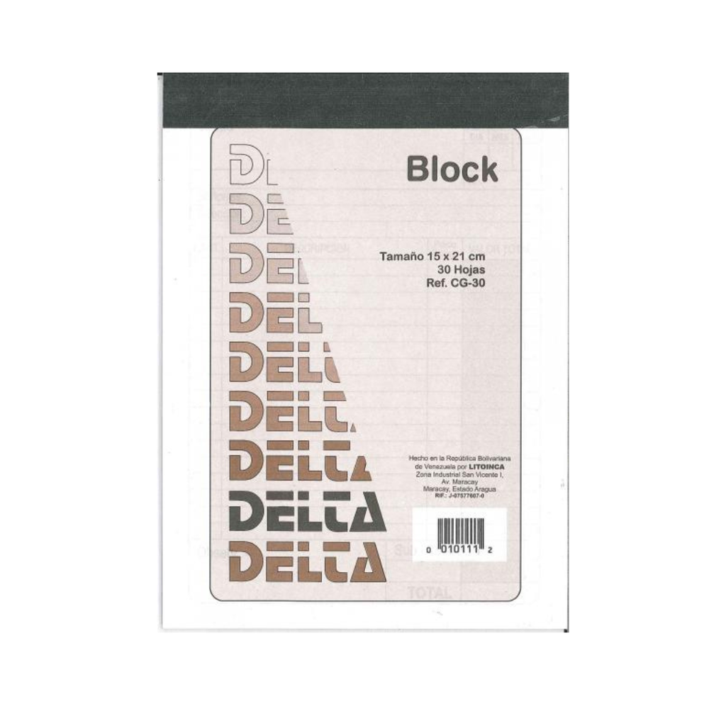 BLOCK DE FACTURAS BOND DELTA GRANDE - 80HJ 15x21CM