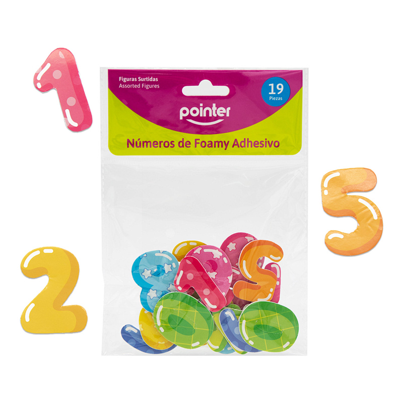 NUMEROS DE FOAMY ADHESIVOS x20PZAS