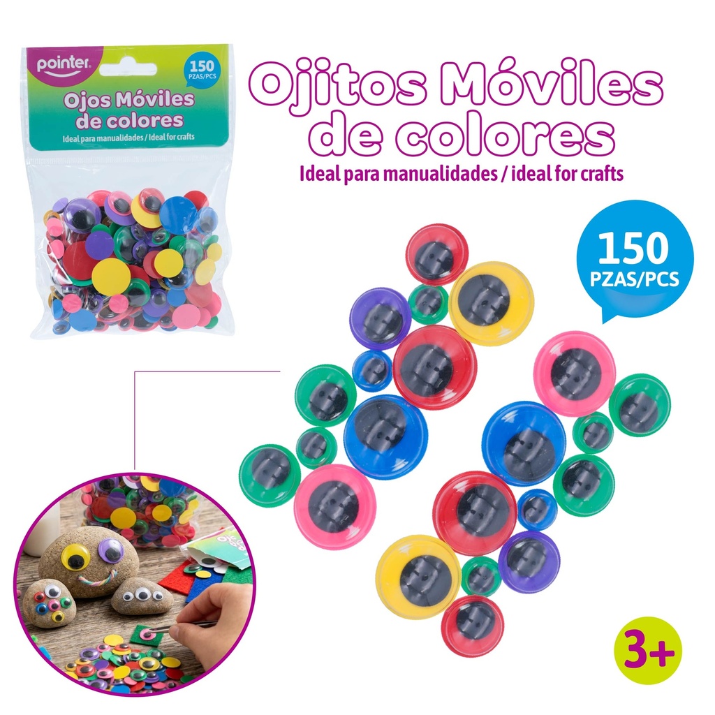 OJITOS MOVILES PARA MANUALDIADES x 150 PZAS.