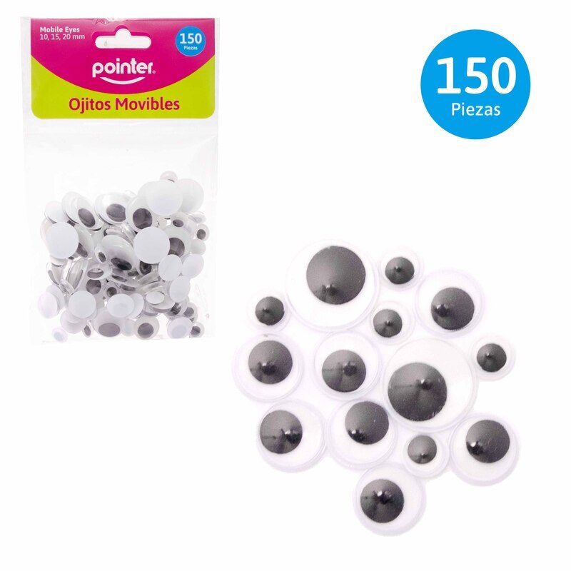 OJITOS MOVILES PARA MANUALIDADES - 10, 15, 20MM x150PZAS