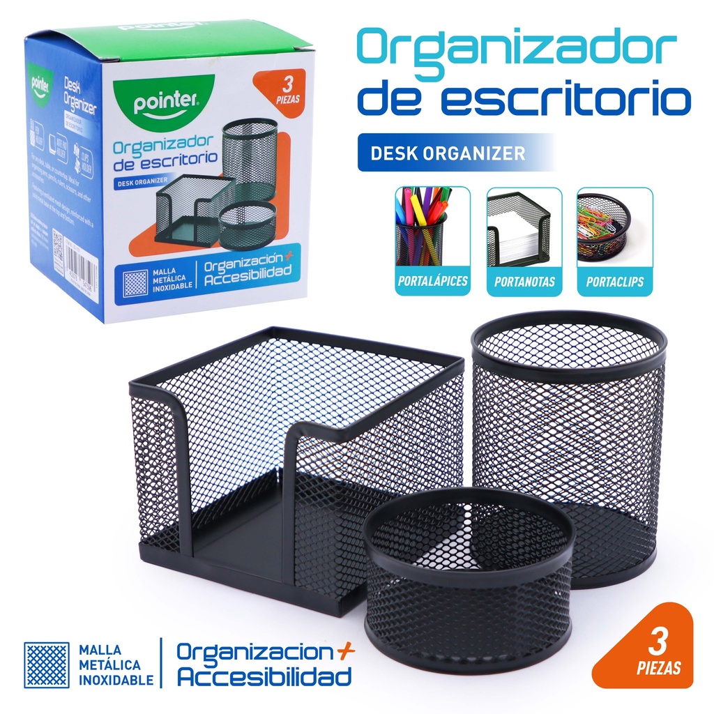 ORGANIZADOR DE ESCRITORIO x 3 PZAS.