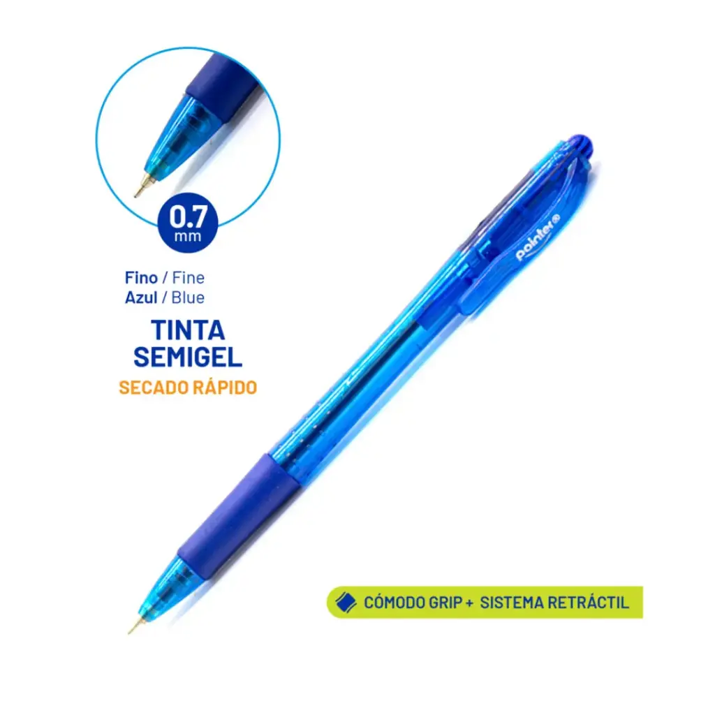 BOLIGRAFO AZUL ULTRA COMODO 0.7 MM UNIDAD