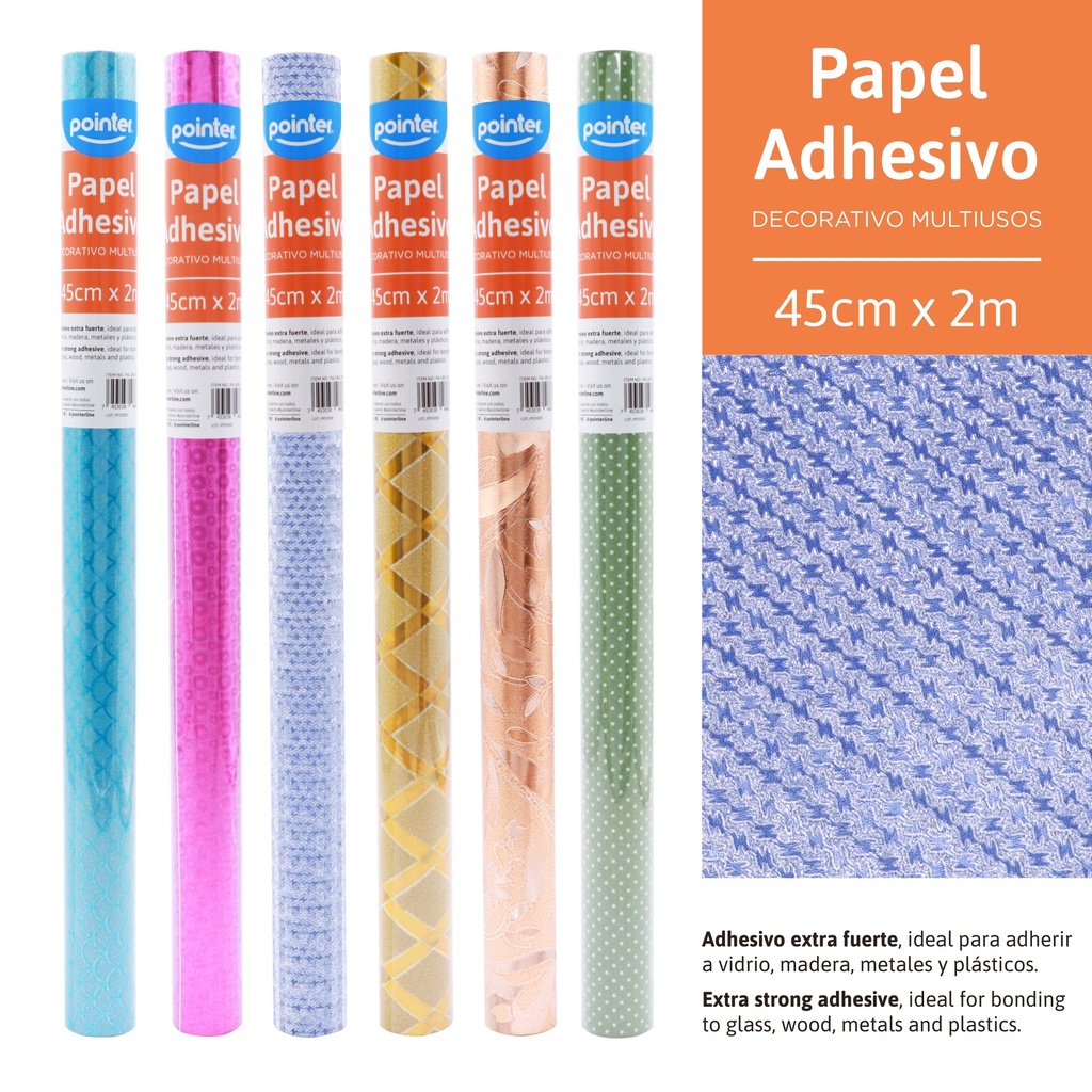 PAPEL CONTAC ESCARCHADO DECORATIVO - 45Cm x 2Mts