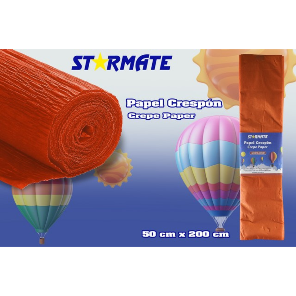 PAPEL CRESPON 50X200CM NARANJA OSCURO