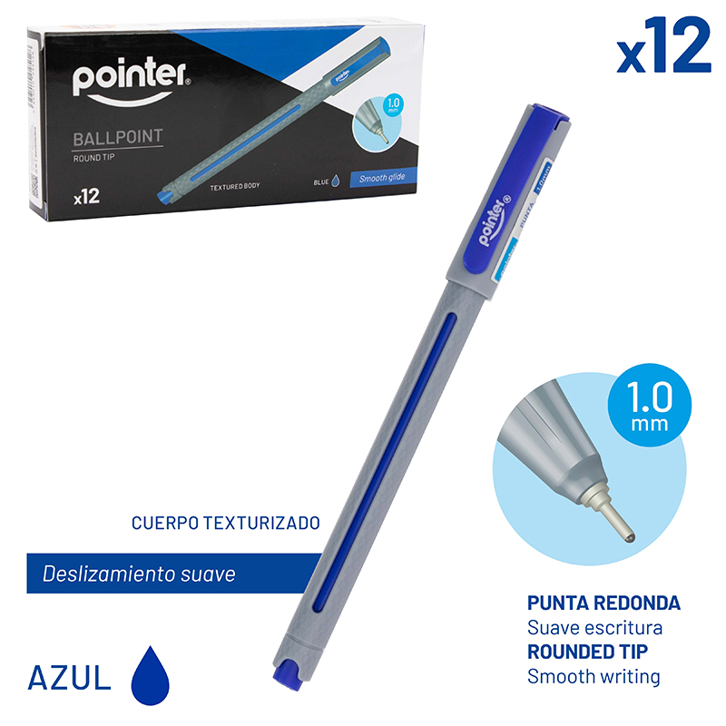 BOLIGRAFO TINTA AZUL 1.0MM - CUERPO TEXTURIZADO UNIDAD