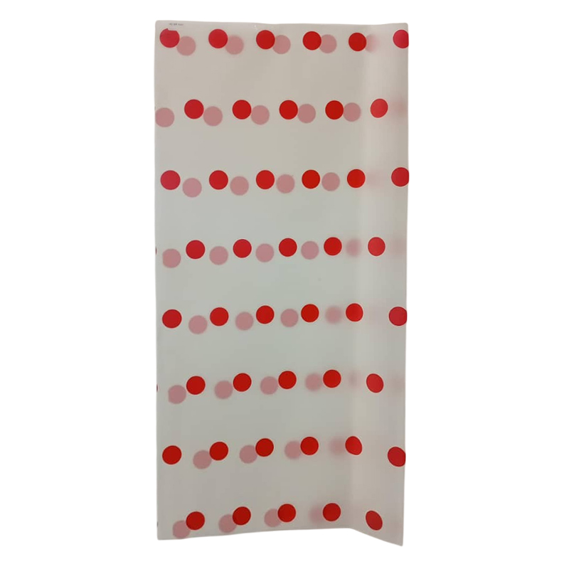 PAPEL KOREANO HANSU TRANSLUCIDO LUNARES BLANCO/ROJO 57X57CM