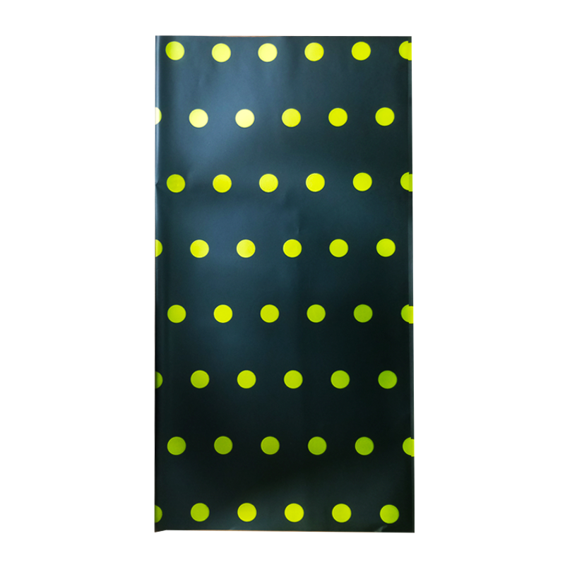 PAPEL KOREANO HANSU TRANSLUCIDO LUNARES NEGRO/ORO 57X57CM