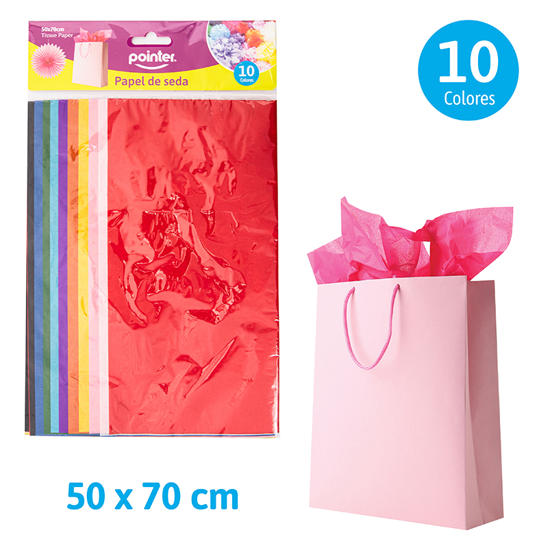 PAPEL DE SEDA x10 COLORES SURTIDOS