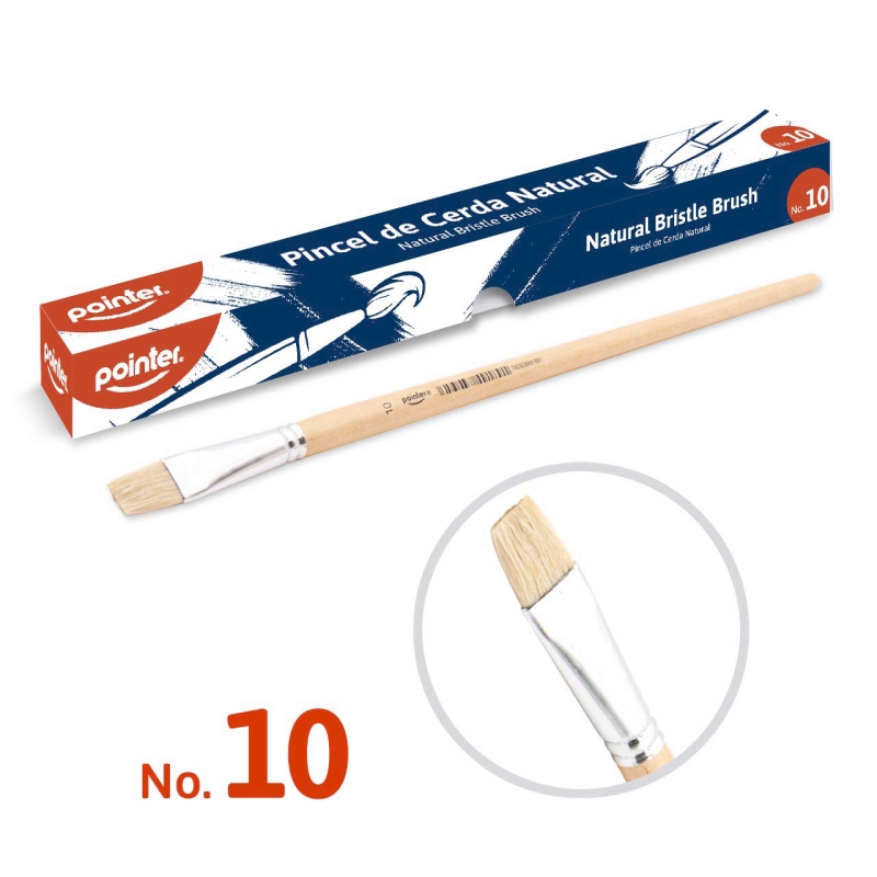 PINCEL DE CERDA NATURAL PLANO N10 