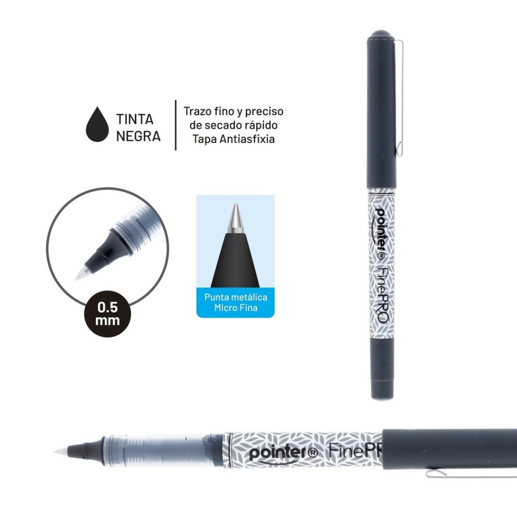 BOLIGRAFO TINTA GEL NEGRO - FINE PRO 0.5MM UNIDAD
