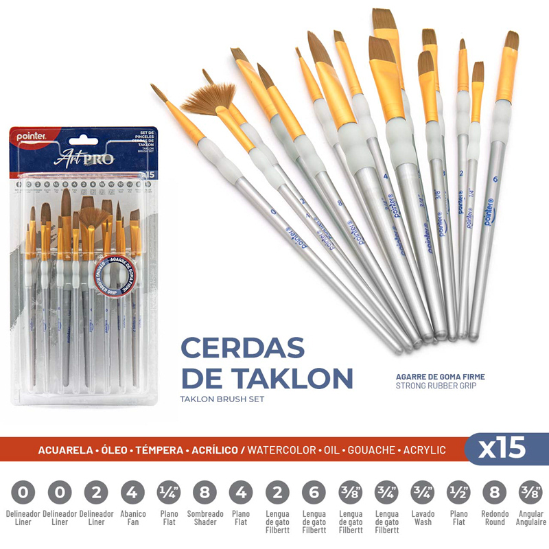 PINCELES ARTISTICOS x15PZAS