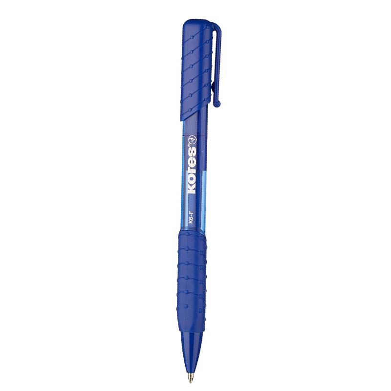 BOLIGRAFO RETRACTIL TRANSPARENTE K6-F AZUL SOFTGRIP