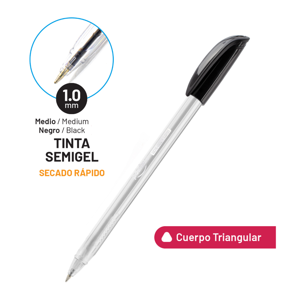 BOLIGRAFO SEMI-GEL ULTRA INTENSO NEGRO 1.0 MM UNIDAD