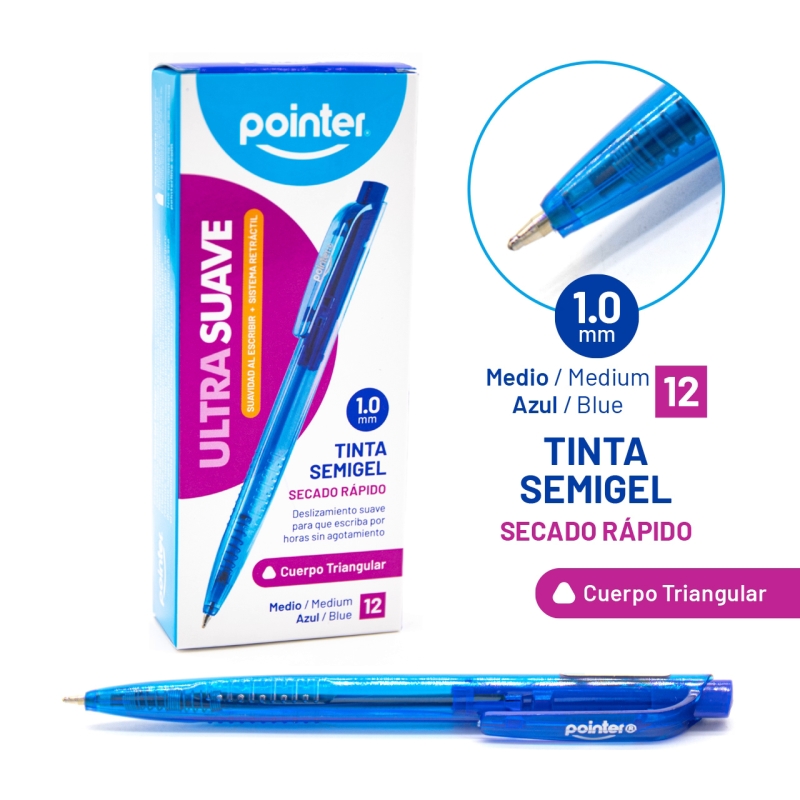 BOLIGRAFO RETRACTIL AZUL ULTRA SUAVE 1.0MM UNIDAD