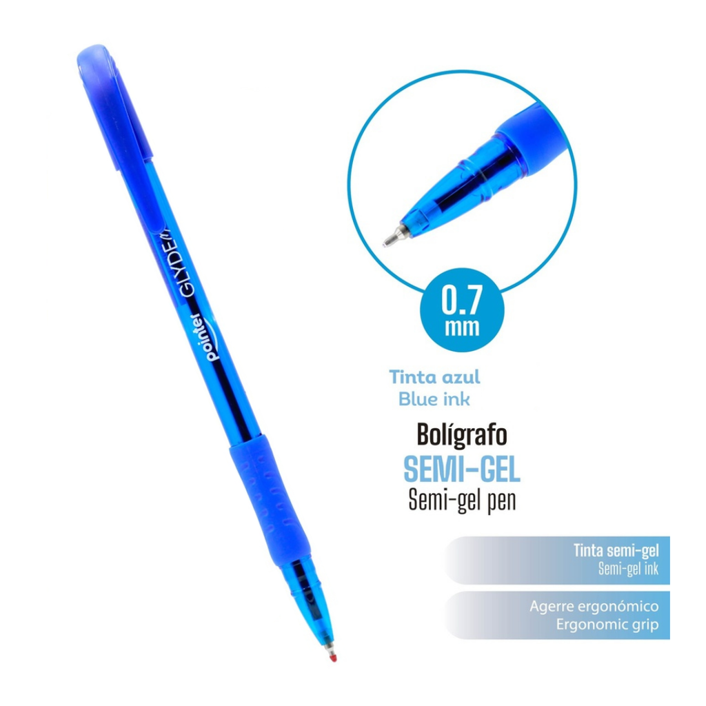 BOLIGRAFO SEMI GEL TINTA AZUL 0.7MM UNIDAD