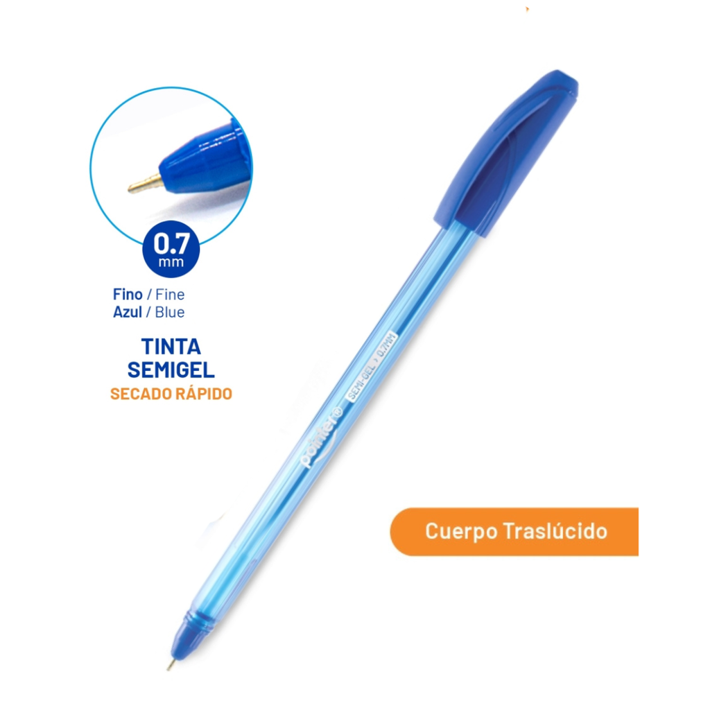 BOLIGRAFO SEMIGEL AZUL - ULTRA SUAVE 0.7MM UNIDAD
