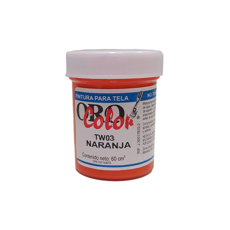 PINTURA TEXTIL NARANJA 60ML