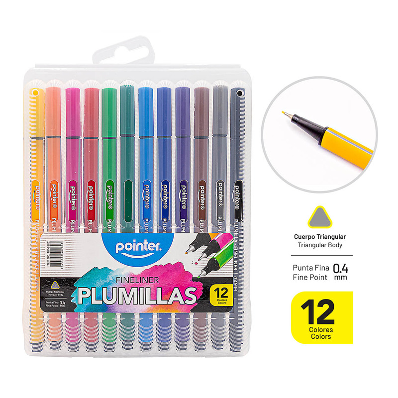 BOLIGRAFOS DE COLORES 04.mm x 12 PZAS.