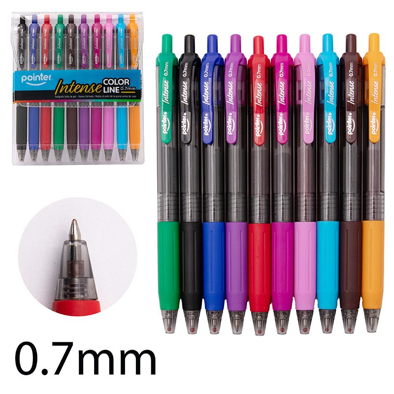 BOLIGRAFOS DE GEL COLORES INTENSOS x10