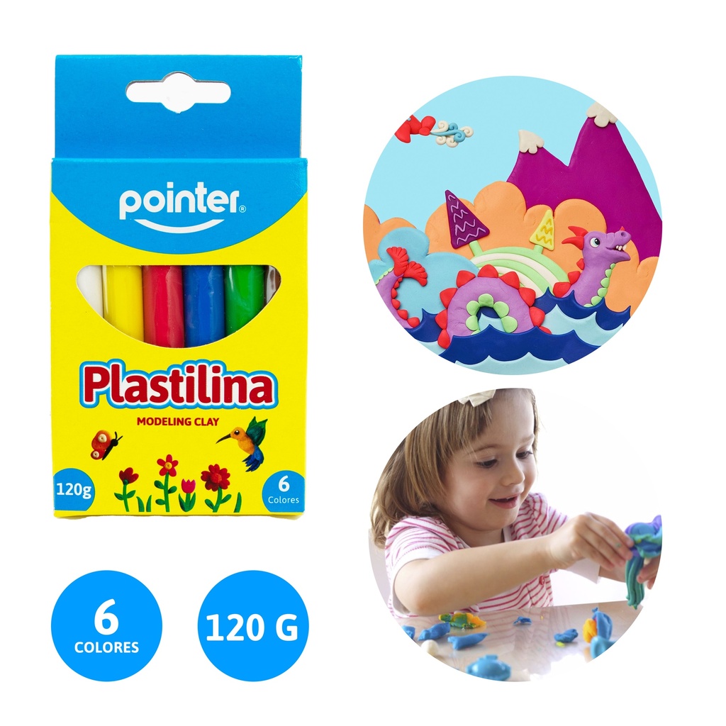 PACK DE PLASTILINAS PARA MOLDEAR x6 COLORES