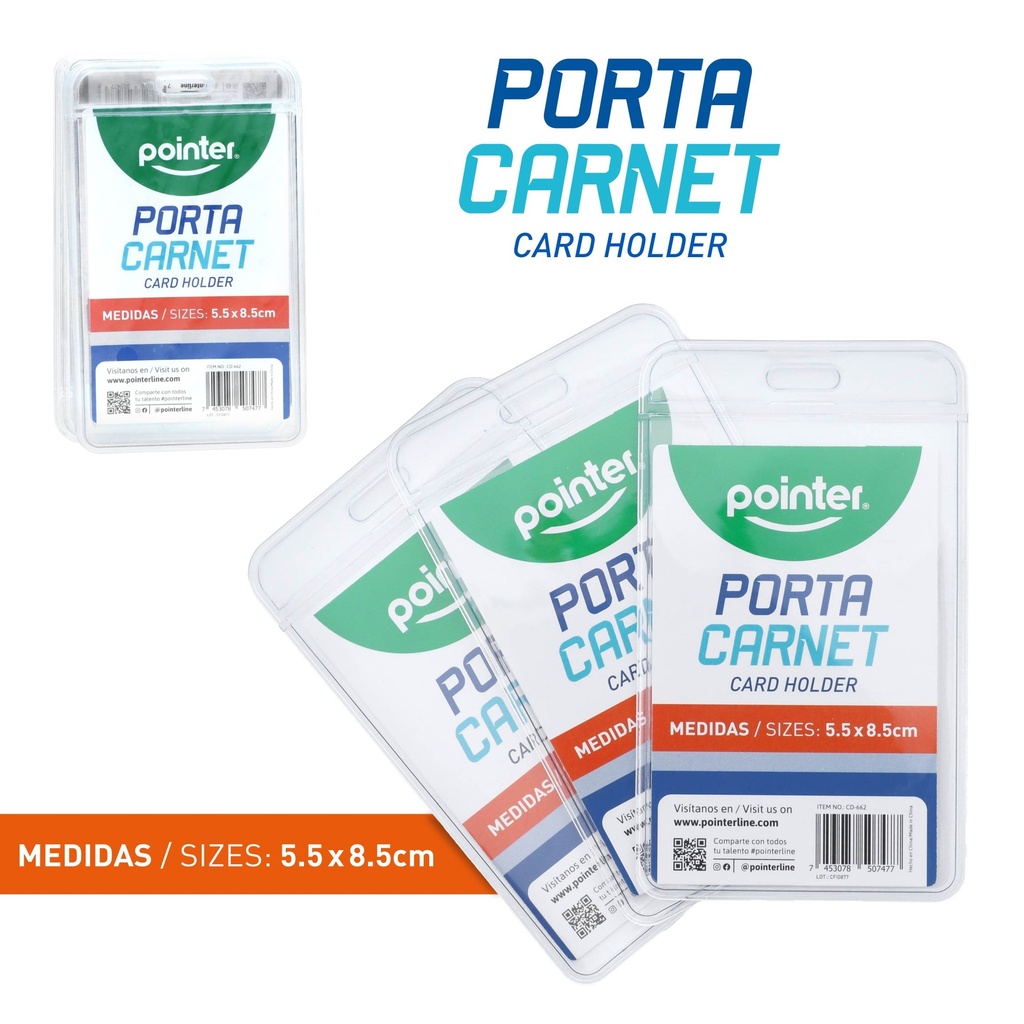 PORTA CARNET VERTICAL DE SILICONA (TRANSPARENTE) 5,5x8,5Cm