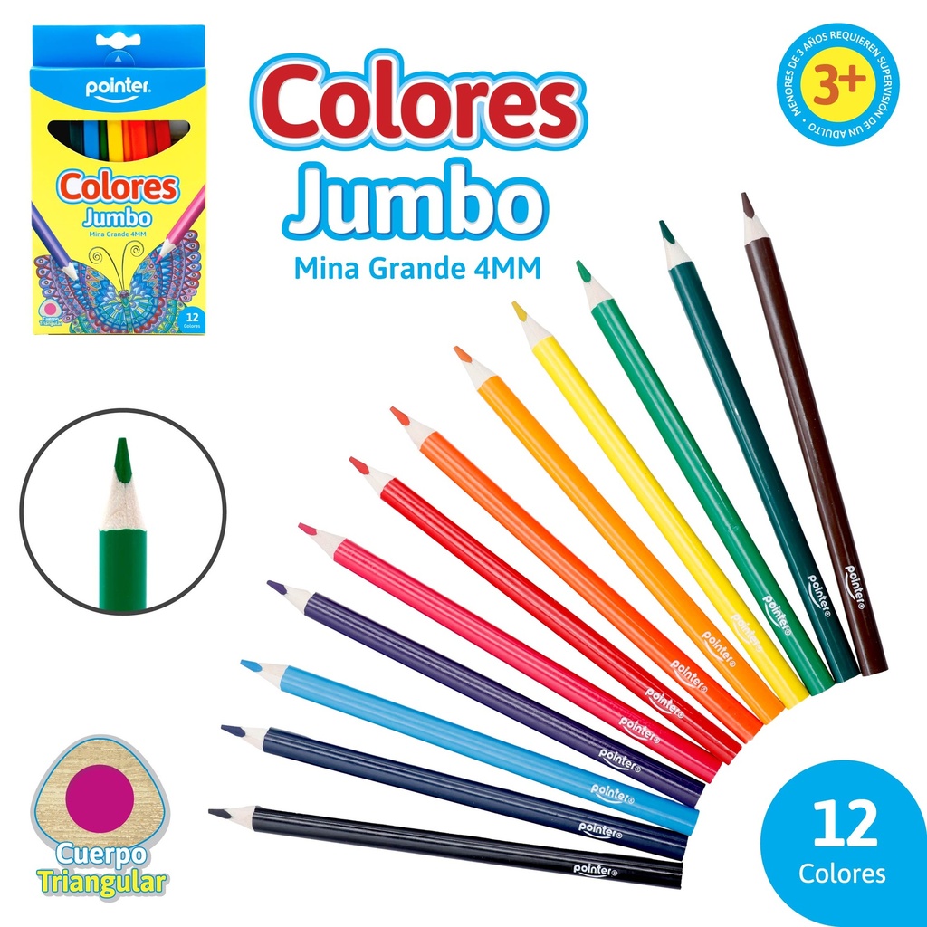 LAPICES DE COLORES JUMBO x12PZS